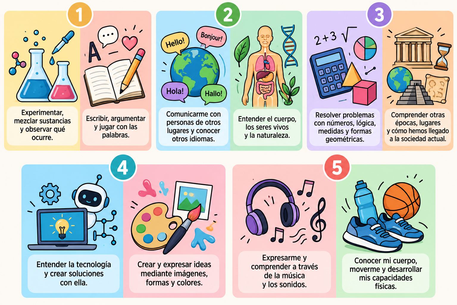 asignaturas primaria y secundaria